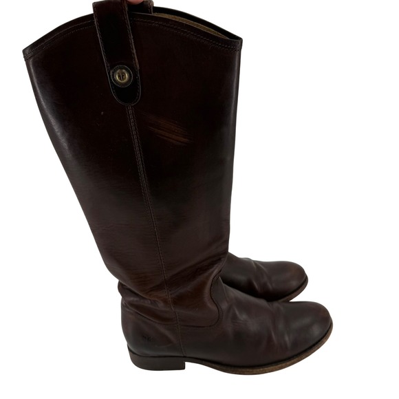 Frye Shoes - Frye Melissa Button Riding Boots Women 7 Dark Brown Leather Tall 77167